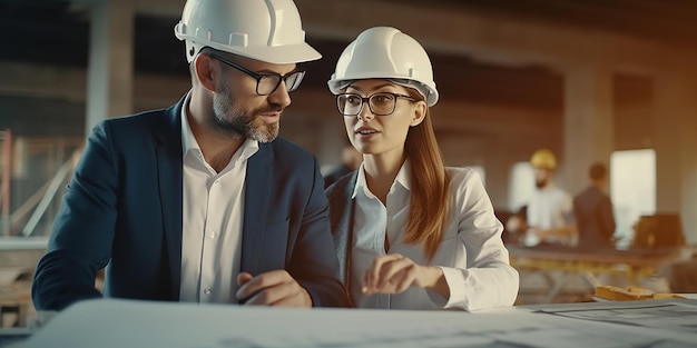 Ingenieur oder Architekt, der auf einer Baustelle arbeitet