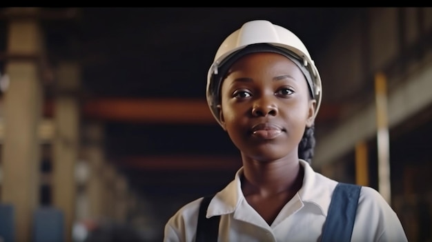 Ingenieure, die schwarze afrikanische Frauen sind und glücklich mit ihren Jobs in der Fertigung Generative KI