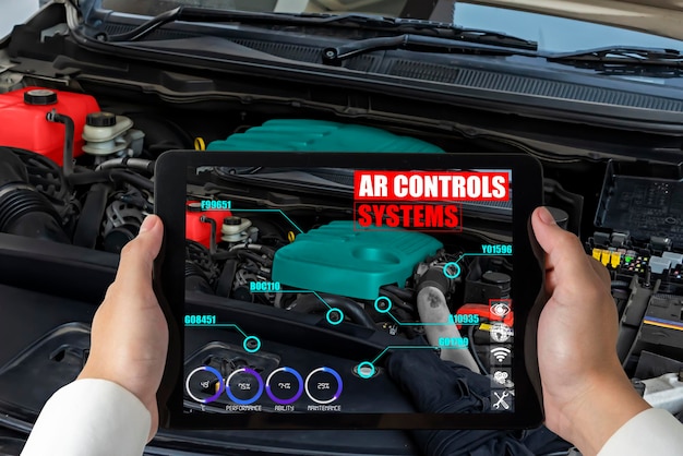 Ingenieure verwenden Augmented-Reality-Software, um Teile von Autos zu überwachen