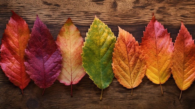 ingenioso arreglo de hojas de otoño formando un lienzo texturizado