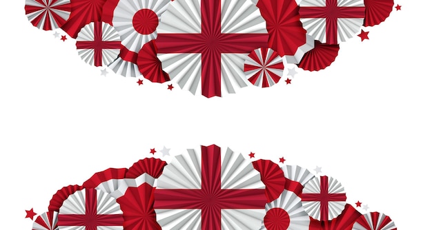 Inglaterra bandera papel ventilador fondo italiano fiesta celebración banner d render