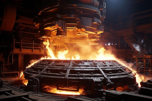 Foto ingot de fundição por arco elétrico de brilho metalúrgico