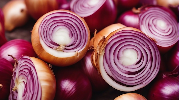 Foto ingrediente de cebolla vibrante fotografía de alimentos