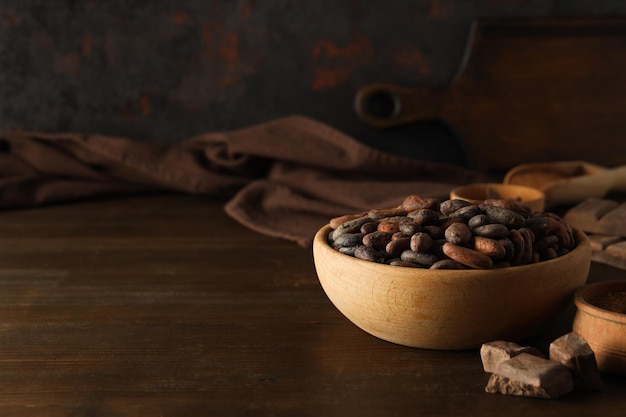 Ingrediente para hacer granos de cacao de cacao de chocolate