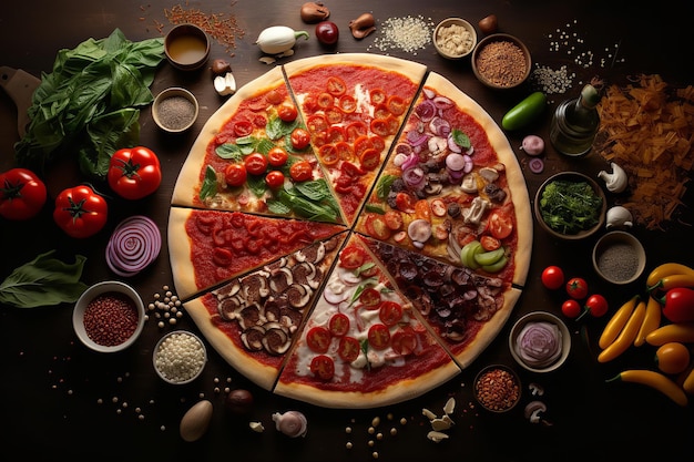 Ingredientes y aderezos creativos para pizza