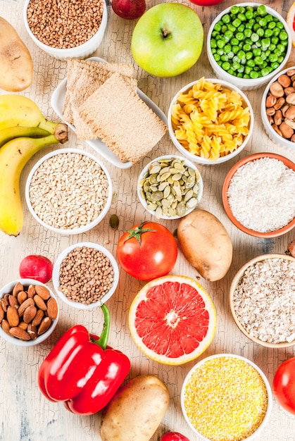 Ingredientes alimentares saudáveis para carboidratos