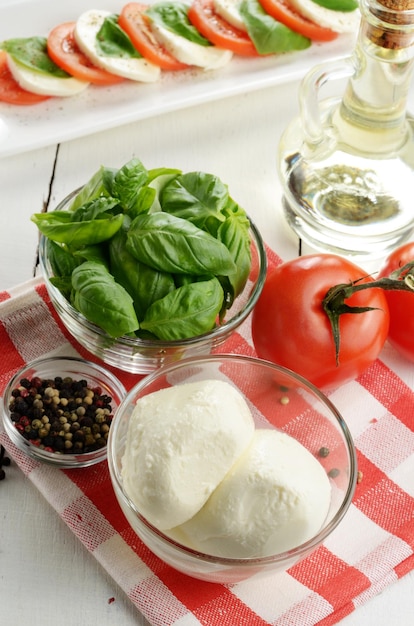 Ingredientes caprese clásicos