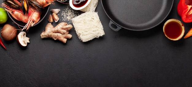 Ingredientes para cocinar al wok