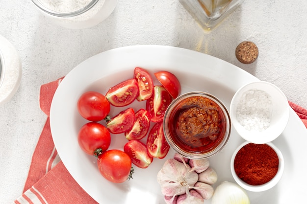 Ingredientes para cocinar salsa picante