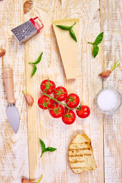 Ingredientes de comida italiana. Listo para cocinar