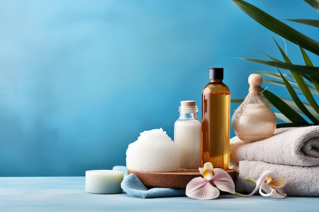 ingredientes de cosméticos naturales y baño o spa