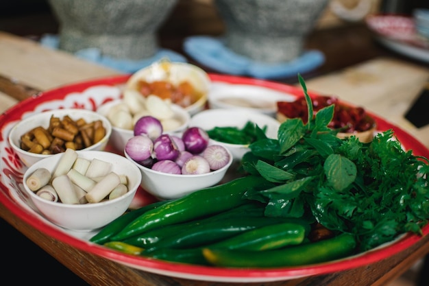 Foto ingredientes para el curry tailandés amarillo