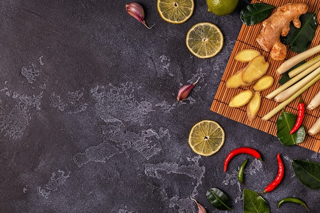 Ingredientes de comida picante asiática