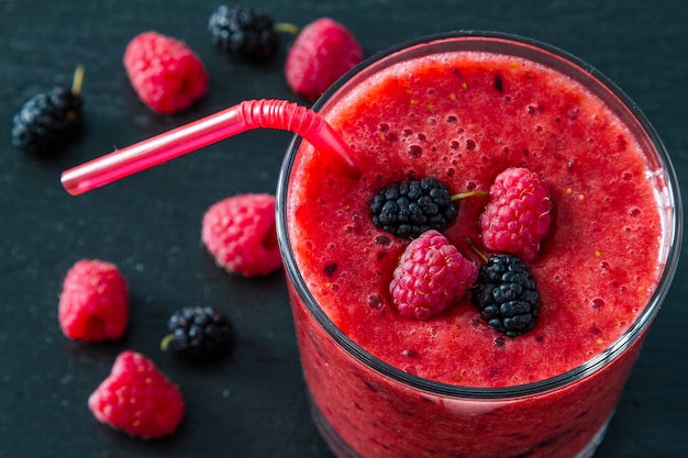 Ingredientes do smoothie de Rasberry