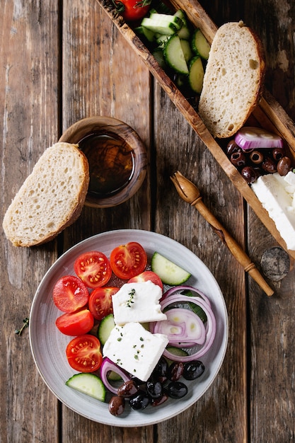 Ingredientes para ensalada griega