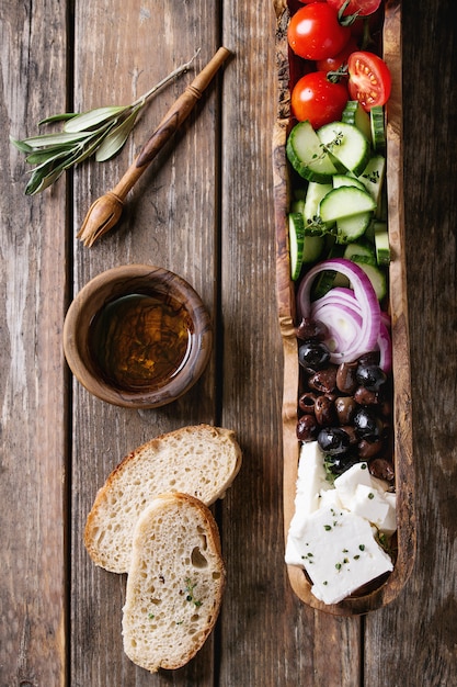 Ingredientes para ensalada griega