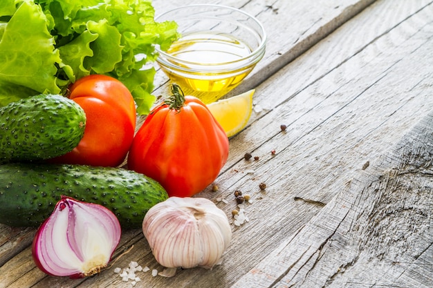 Ingredientes de ensalada griega