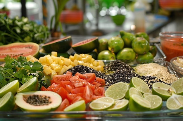 Los ingredientes de la ensalada de papaya incluyen la papaya