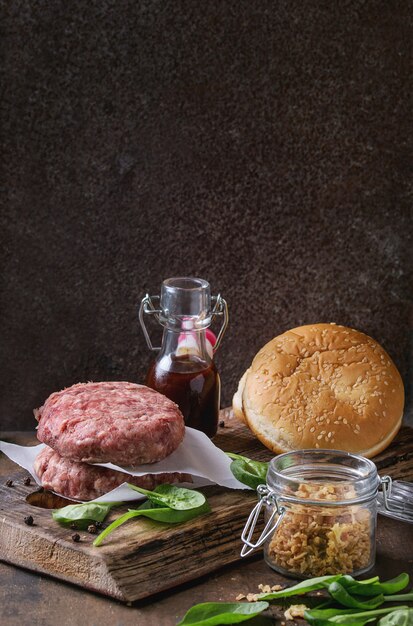 Ingredientes para hacer hamburguesas