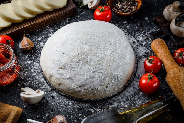 Foto ingredientes para hacer pizza