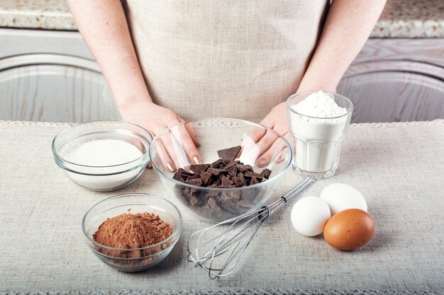 Ingredientes para hacer tarta de chocolate