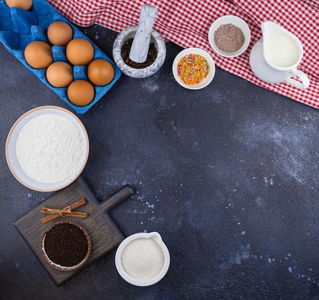 Foto ingredientes para hornear galletas