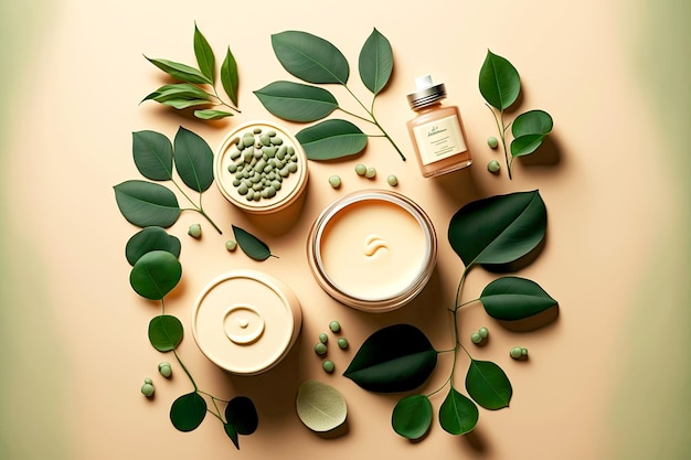 Ingredientes naturais para cuidados cosméticos higiene spa produtos flatlay