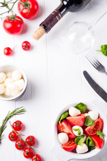 Foto ingredientes para caprese