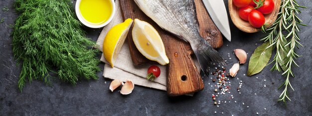 Ingredientes para cozinhar peixe