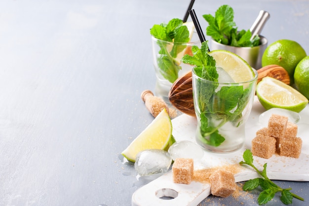 Ingredientes para fazer mojitos