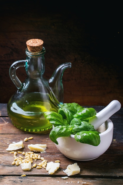 Ingredientes para o pesto