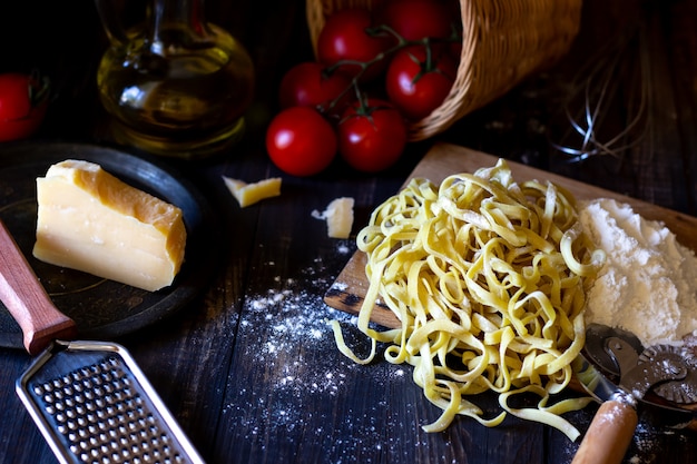 Ingredientes para pasta italiana.