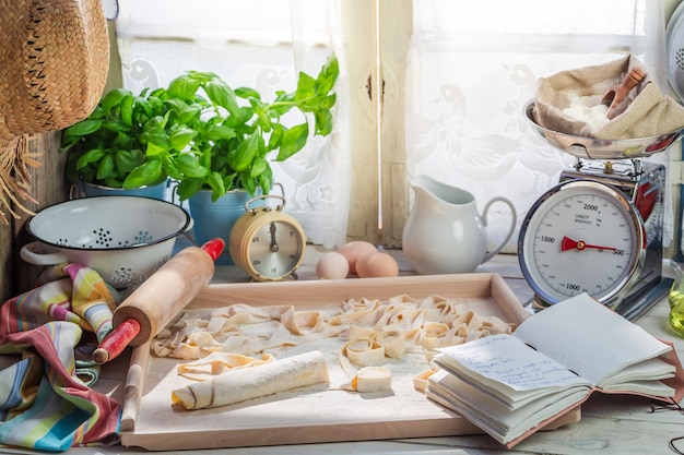 Foto ingredientes para pasta