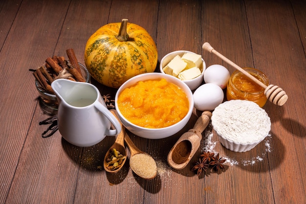 Ingredientes de pastel de calabaza