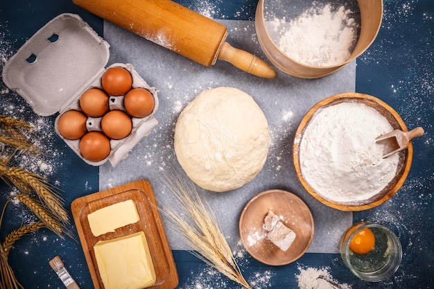 Ingredientes de productos de panadería.