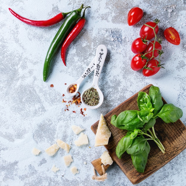 Ingredientes para salsa de pasta