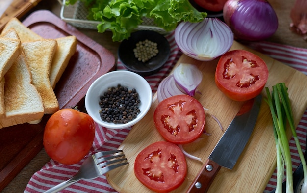 Ingredientes saludables de colores