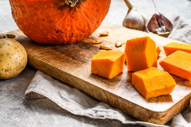 Ingredientes para sopa de calabaza.