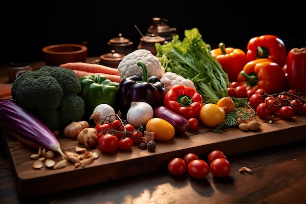 Ingredientes vegetais frescos e saborosos