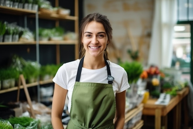 Inhaberin eines örtlichen Unternehmens, Bauernladen, Generieren von Ai