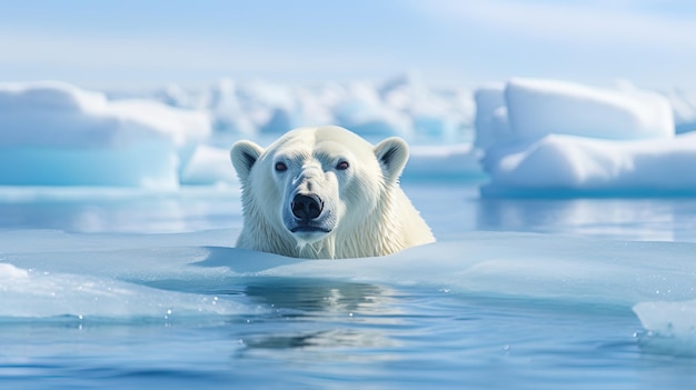 Inmitten des arktischen Eises verkörpert ein Eisbär39s Majestic Roaming die Schönheit und Widerstandsfähigkeit der Wildnis