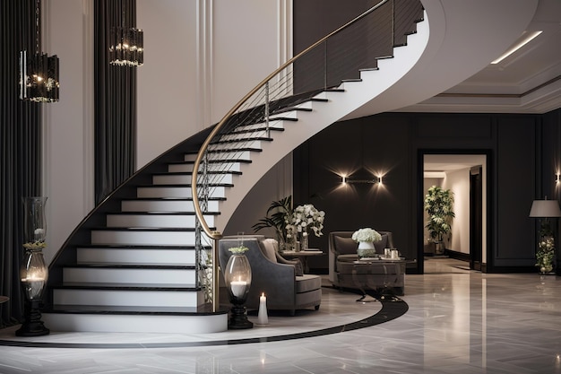 Innenarchitektur eines Luxushauses mit Treppe