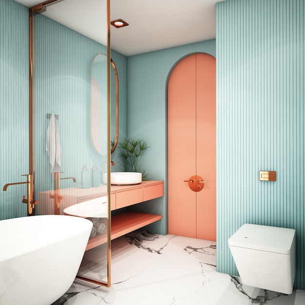 Innenarchitektur für Badezimmer im modernen Stil