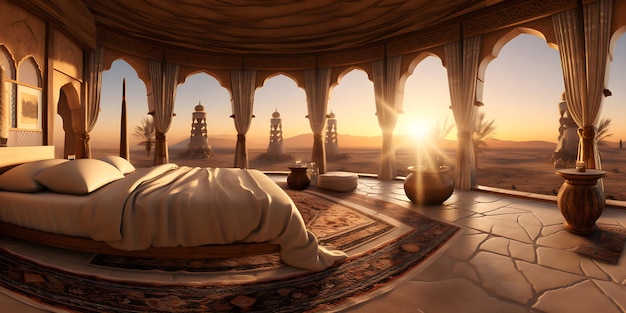 Foto innenarchitektur haus schlafzimmer luxus marokko arabisch