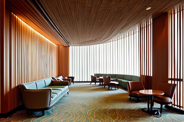 Innenarchitektur von Hotels mit ausgeprägten Höhen und Tiefen für ein größeres Gefühl der Bewegung