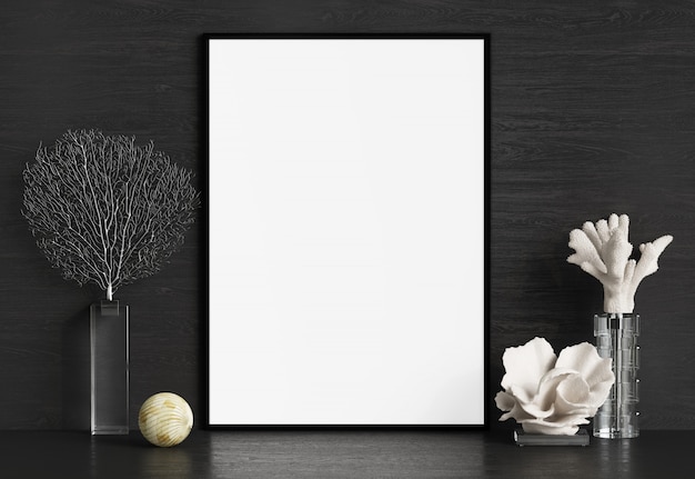 Innendekormodell mit Korallen auf hinterer Wand