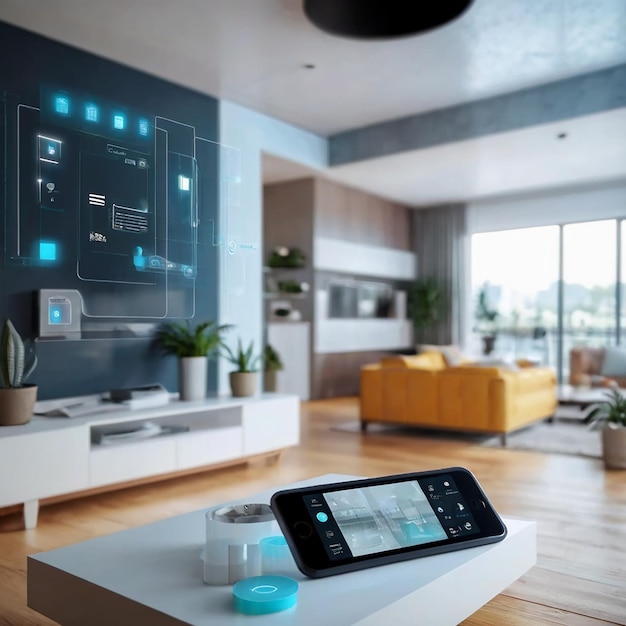 Foto inneneinrichtung der smart-home-schnittstelle