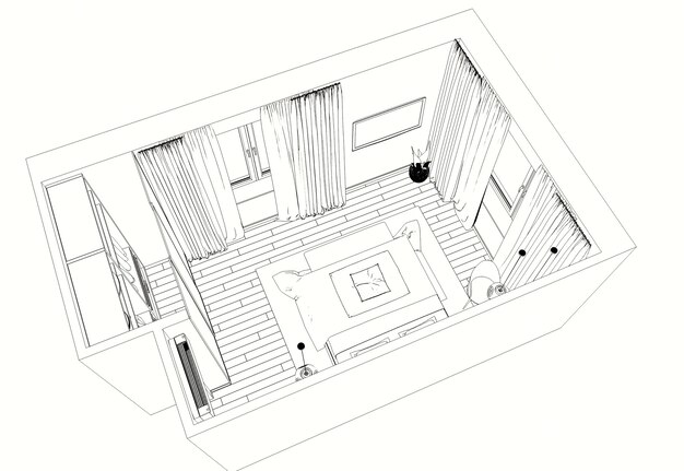 Innenkontur Visualisierung 3D-Darstellung Skizze Umriss