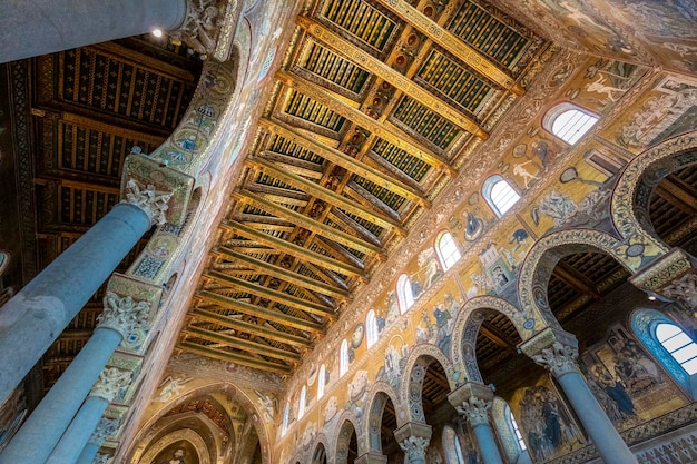 Innenraum der Kathedrale von Monreale Detail der Decke