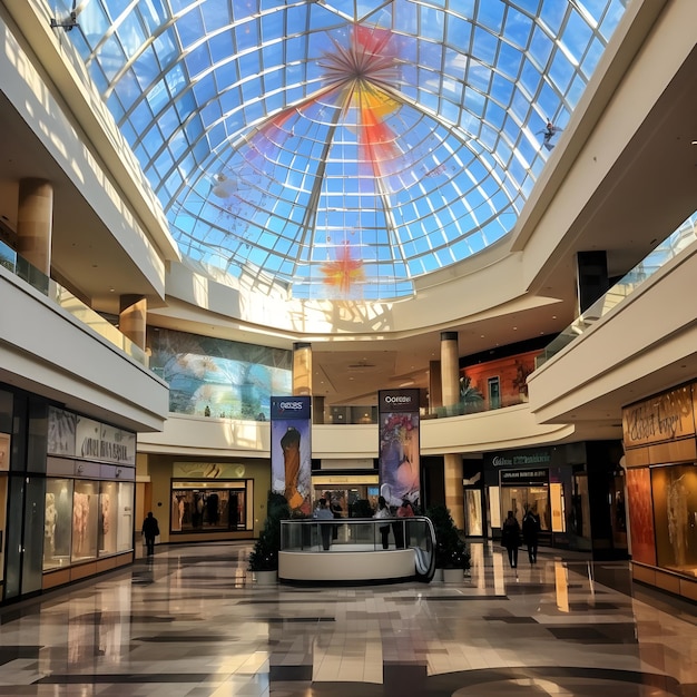 Foto innenraum des einkaufszentrums vdnh in moskau vdnh ist eines der größten einkaufszentren der welt